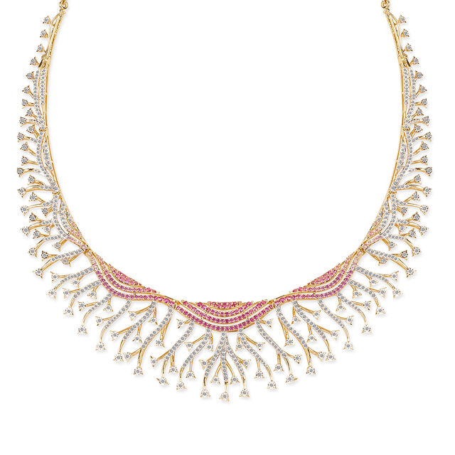Tanishq 18KT Diamond Necklace Set for Women 2
