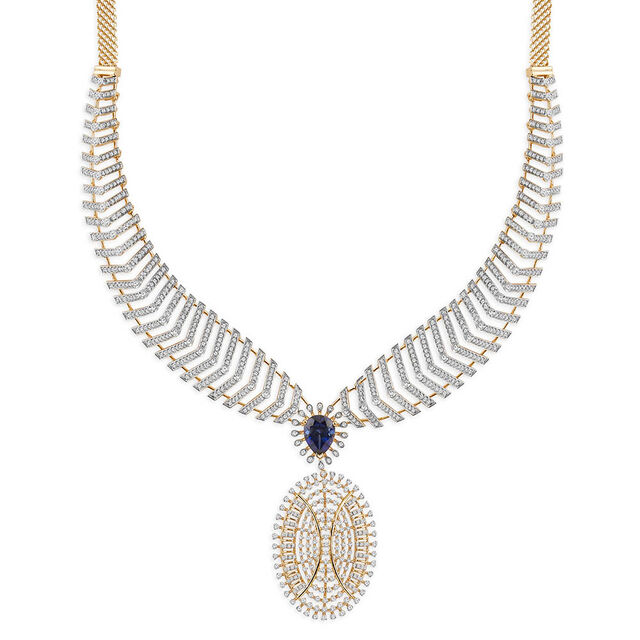 Tanishq 18KT Diamond Necklace Set for Women 2