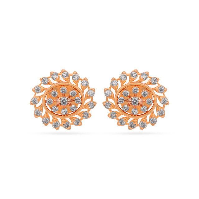 Tanishq 18 Karat Diamond Pendant and Earrings Set for Women 