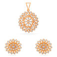 Tanishq 18 Karat Diamond Pendant and Earrings Set for Women 4