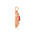 Elegant Ruby Diamond Pendant-Earrings 3