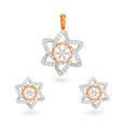 Geometric Star Diamond Pendant Set 