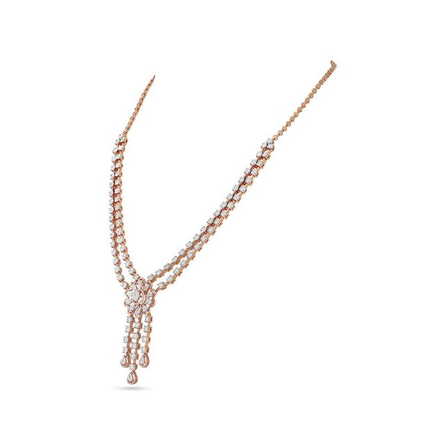 Tanishq 18 Karat Diamond Necklace Set for Women 3