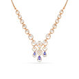 Refined 18-Karat Gold Leaf & Floral Necklace Set with Bluestone Accents 2