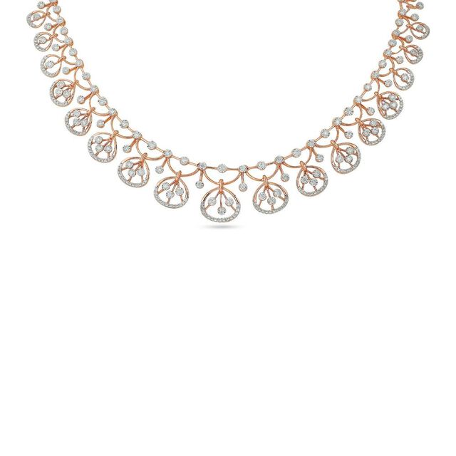 Tanishq 18 Karat Diamond Necklace Set for Women 2