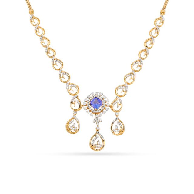 Gold Diamond & Sapphire Necklace Set 2
