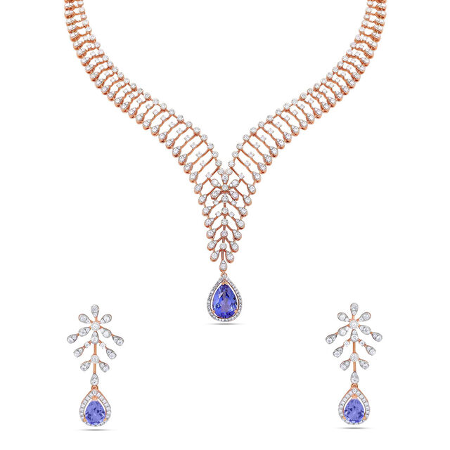 Dazzling Sapphire Necklace Set 