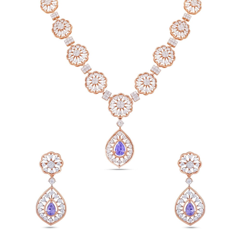 Diamond necklace set price tanishq sale