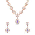 Radiant Sapphire and Diamond Necklace Set 