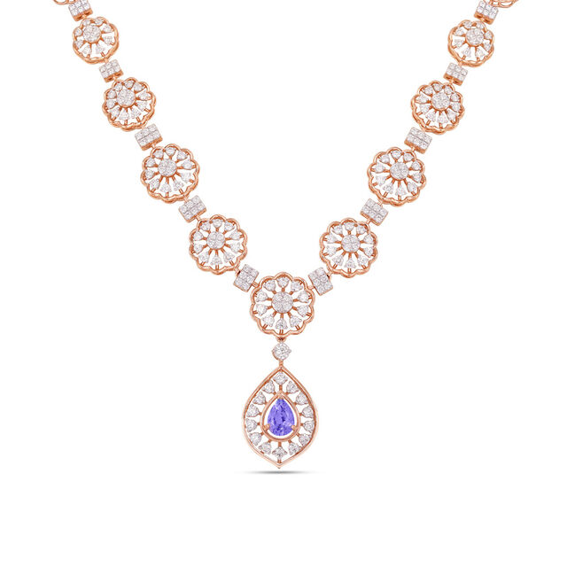 Radiant Sapphire and Diamond Necklace Set 3