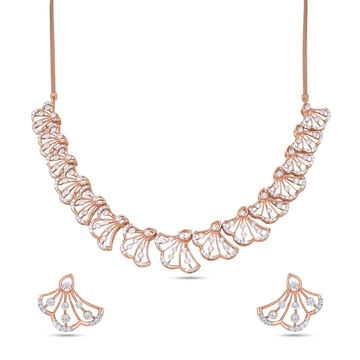 18 karat Rose Gold and Diamond Strand Necklace Set