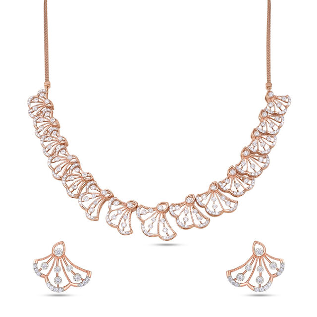 18 karat Rose Gold and Diamond Strand Necklace Set 