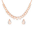 Exquisite Almond Motif Diamond Necklace Set 