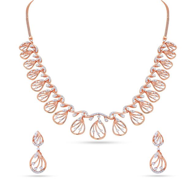 Elegant Drop Gemstone Necklace Set 