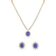 Regal Sapphire and Diamond Necklace Set 