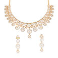Exquisite Gold Diamond Necklace Set 