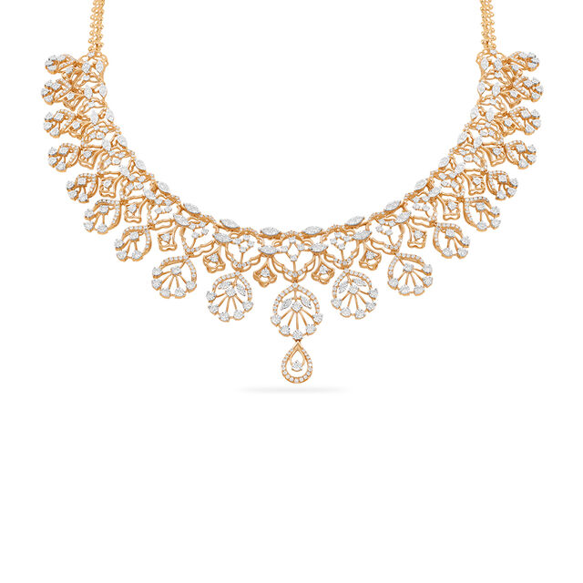 Exquisite Gold Diamond Necklace Set 2