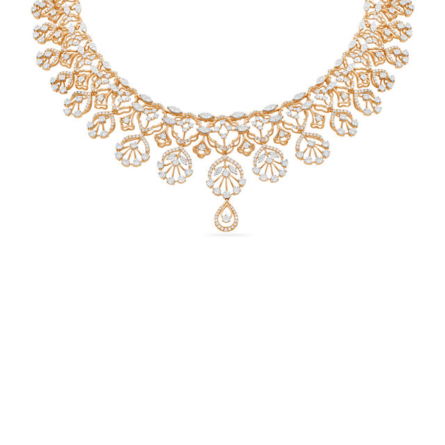 Exquisite Gold Diamond Necklace Set 3