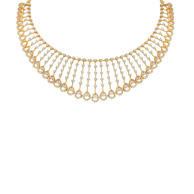 Radiant Diamond Waterfall Necklace Set 2