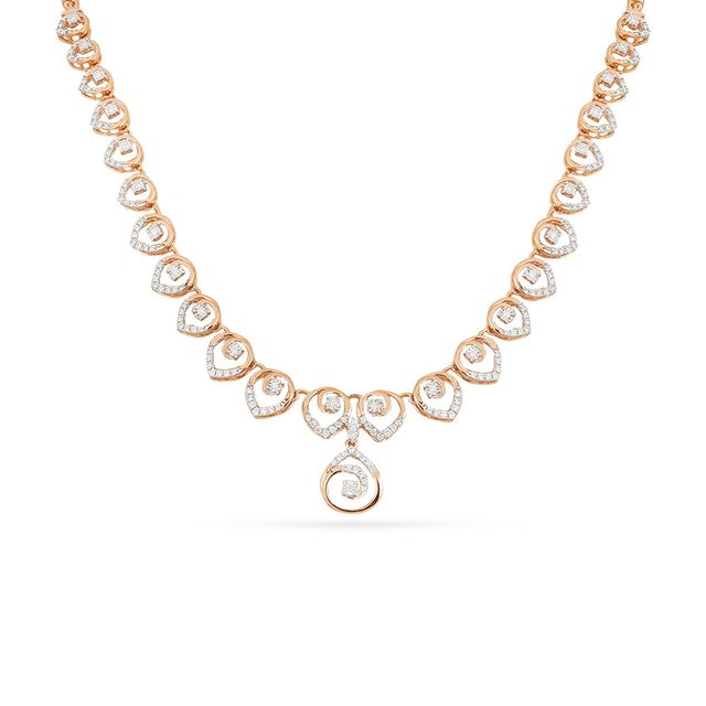 Tanishq 18KT Diamond Necklace Set for Women 2