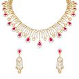 Gold Ruby and Diamond Necklace Set 