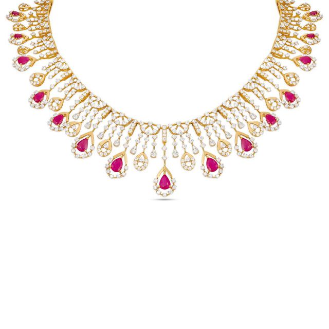 Gold Ruby and Diamond Necklace Set 3