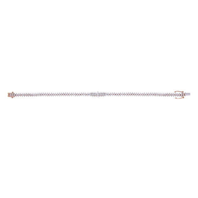 18 karat Single Row Rose Gold Tennis Bracelet exudes timeless elegance. 2