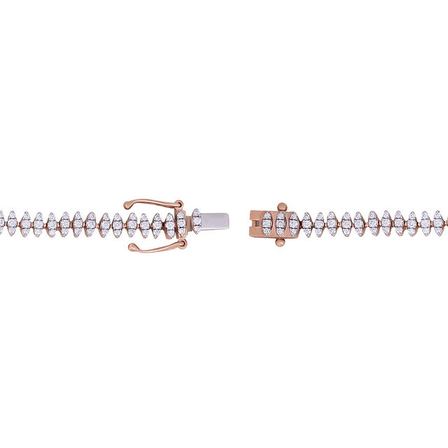 18 karat Single Row Rose Gold Tennis Bracelet exudes timeless elegance. 3