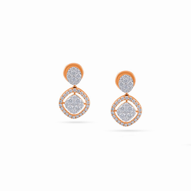 Layered Circular Rose Gold Earrings 