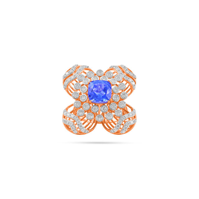 Sapphire Floral Diamond Ring 