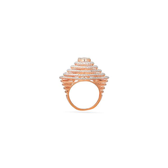 Elegance Redefined: 18-Karat Gold Diamond-Shaped Ring with White Stones 