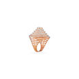 Elegance Redefined: 18-Karat Gold Diamond-Shaped Ring with White Stones 2