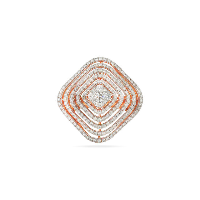 Elegance Redefined: 18-Karat Gold Diamond-Shaped Ring with White Stones 3