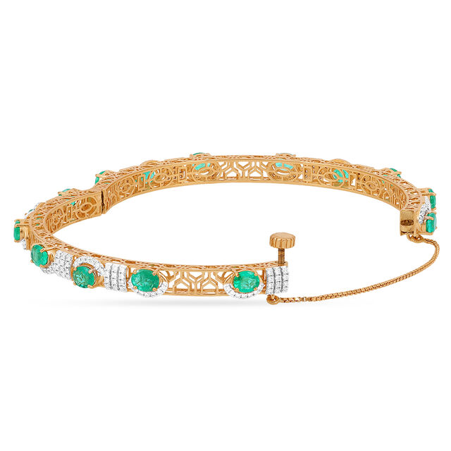 18 Karat Gold & Emerald Bangle
