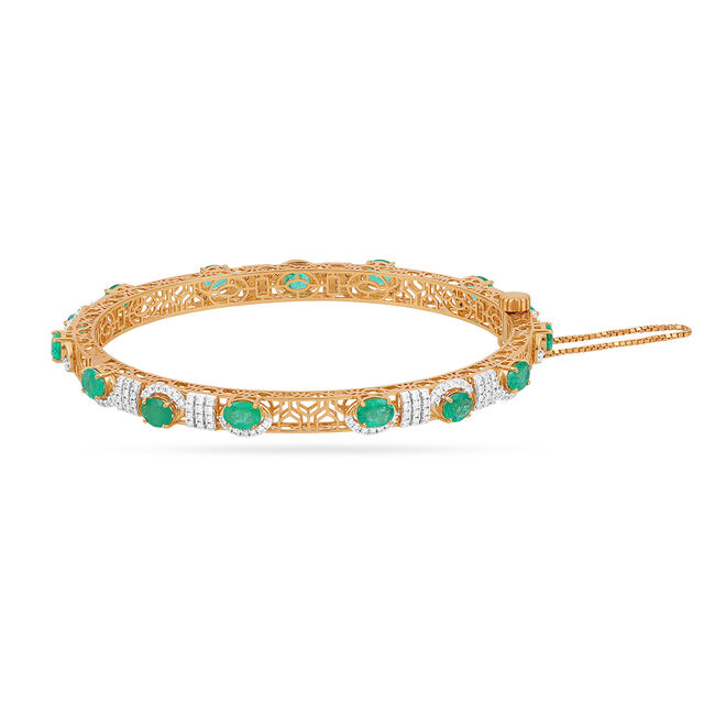 18 Karat Gold & Emerald Bangle
