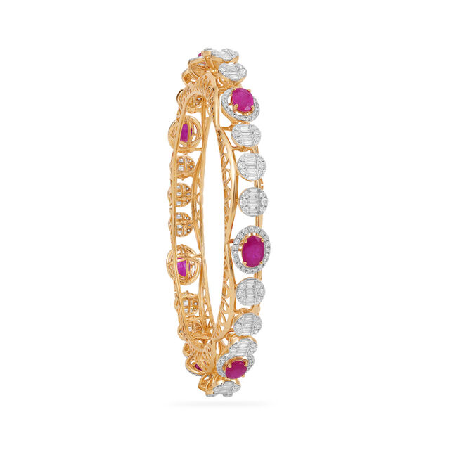 Opulent Gemstone Gold Bangle 2