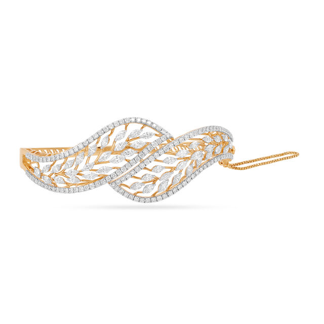 Contemporary Diamond Spiral Bangle