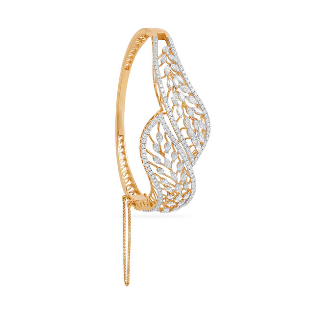 Contemporary Diamond Spiral Bangle