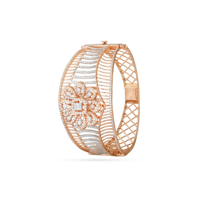 Radiant Rose Gold Floral Bracelet