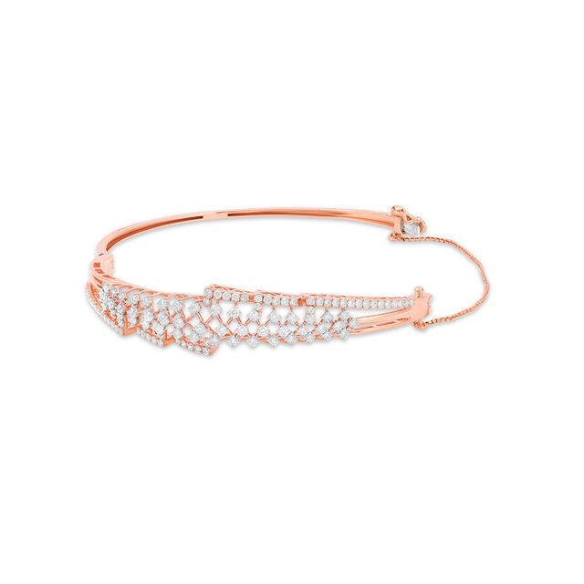 Redefined Gold Geometric Diamond Bangle