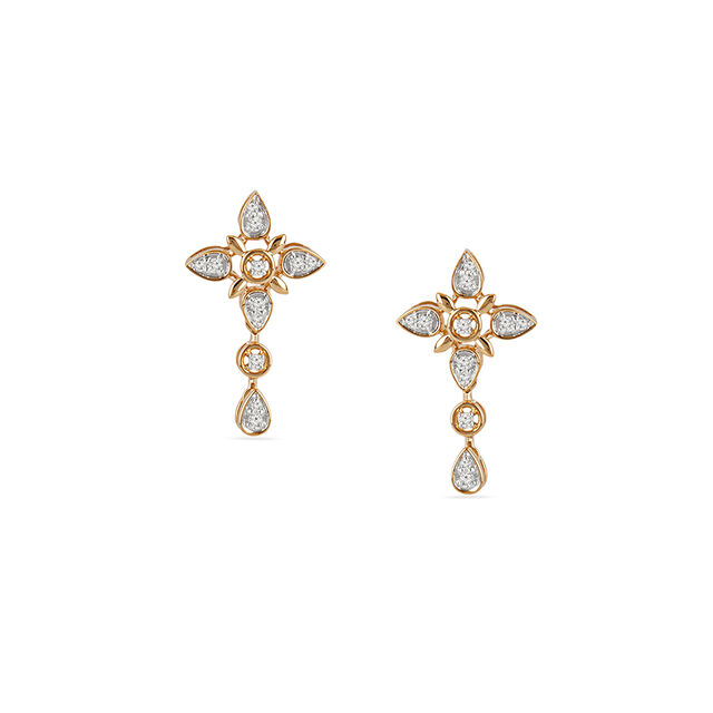 Tanishq 18KT Delicate Ixora Necklace Set for Women 4