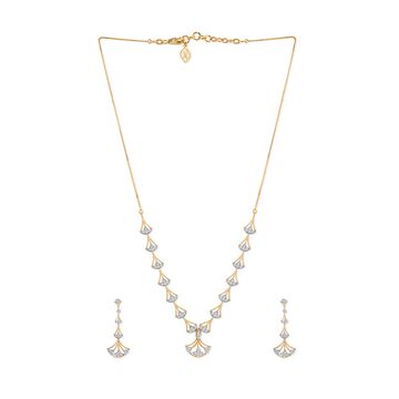 Tanishq 18KT Starburst Ixora Pendant Set for Women