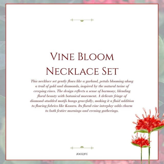 Tanishq 18KT Vine Bloom Necklace Set for Women 6