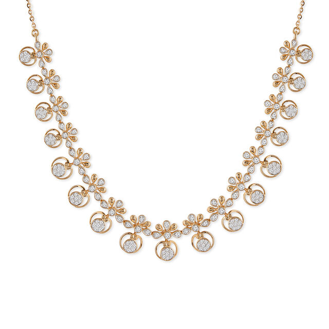 Tanishq 18KT Vine Bloom Necklace Set for Women 2