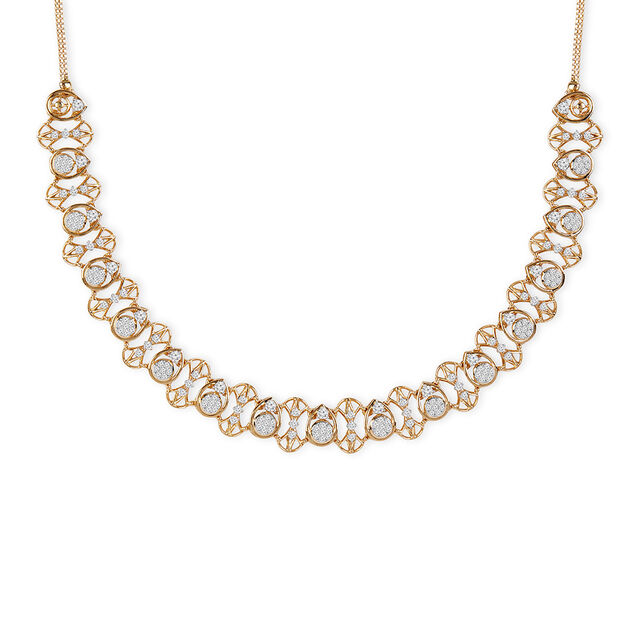 Tanishq 18 KT Pookalam Loop Necklace Set for Women 2