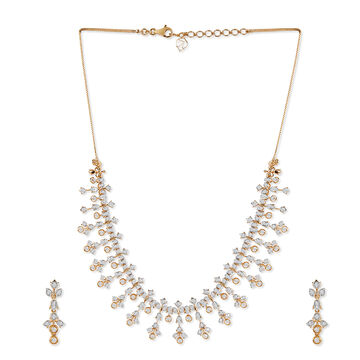 Tanishq 18 KT Budding Harmony Necklace Set for Women