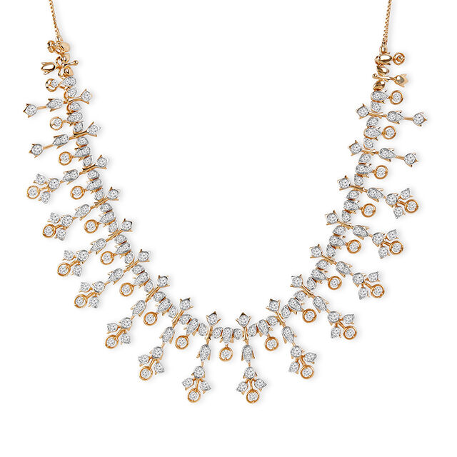 Tanishq 18 KT Budding Harmony Necklace Set for Women 2