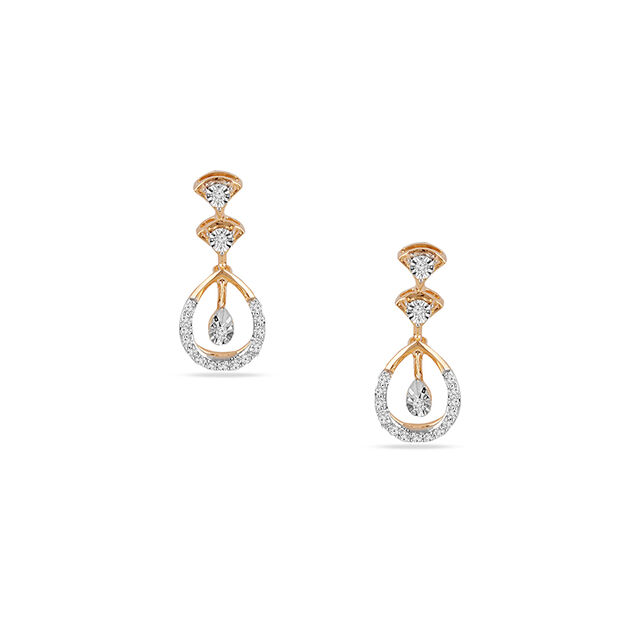 Tanishq 18KT Petal Weave Diamond Necklace Set for Women 4