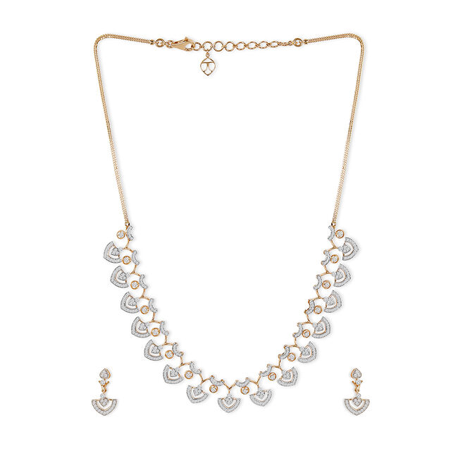 Tanishq 18KT Palakka Recall Necklace Set for Women 