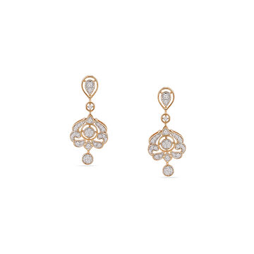 Tanishq 18KT Unfurling Petal Drop Earrings for Women
